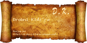 Drobni Klára névjegykártya